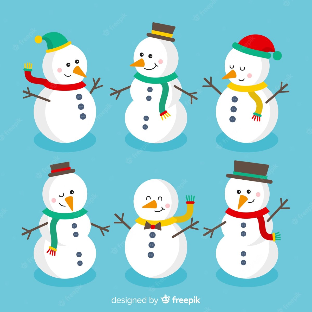 Нарисовать лицо снеговика