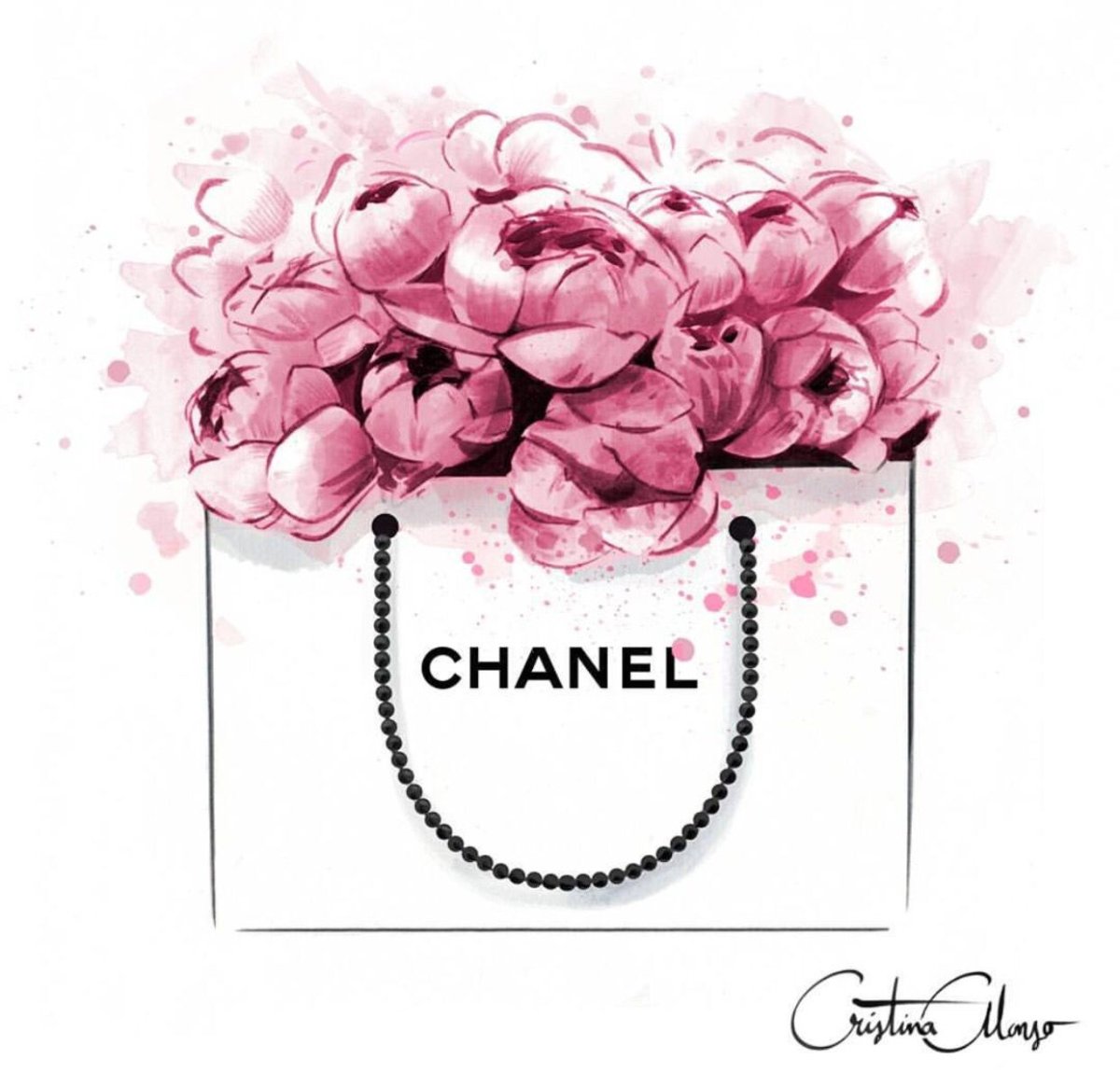Пакет Шанель с цветами