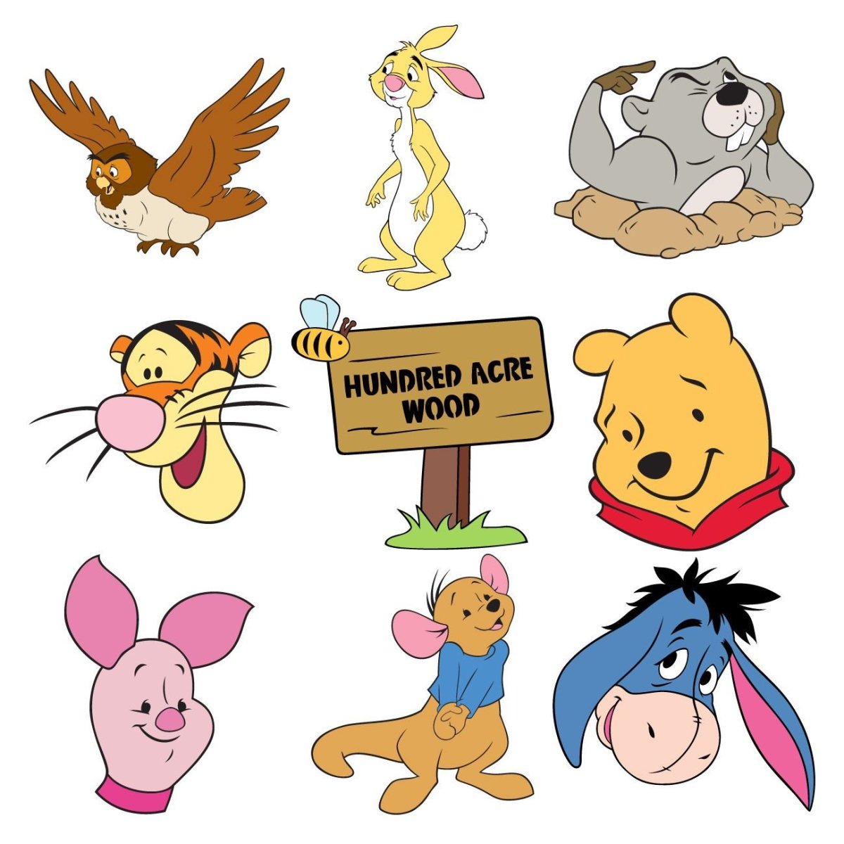 Пятачок трафарет