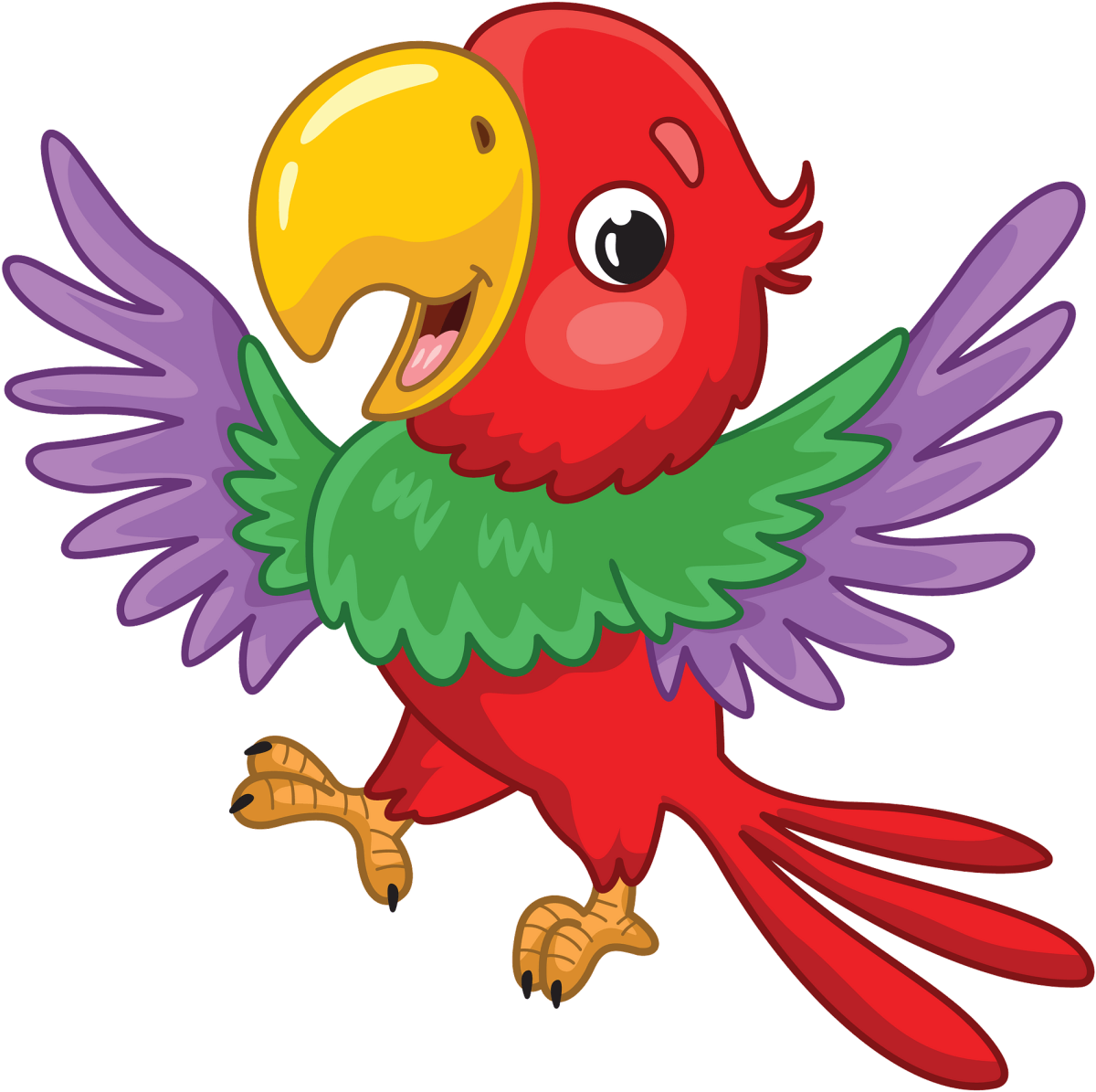 Попугай ара мультяшный