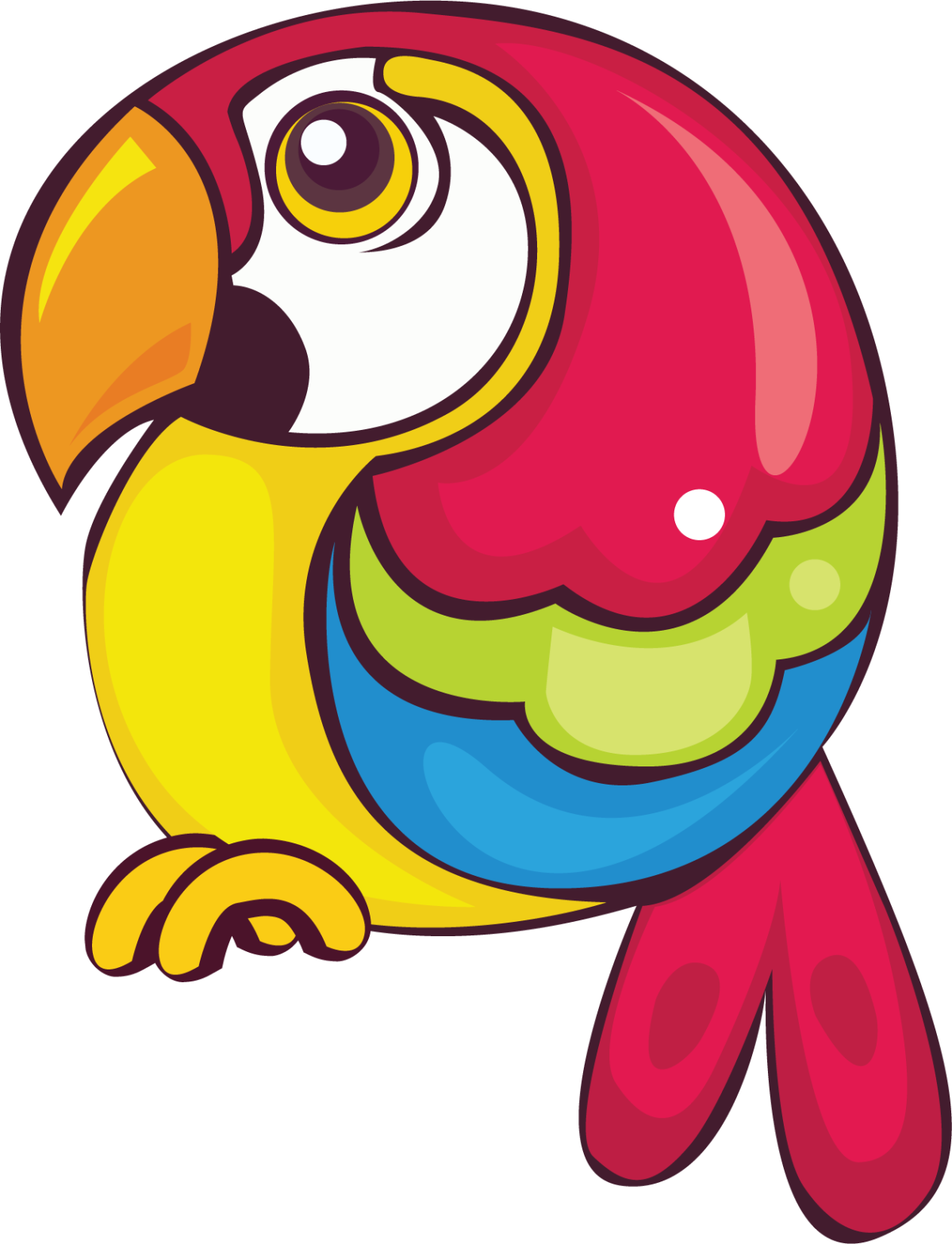 Попугаи на ветке мультяшная