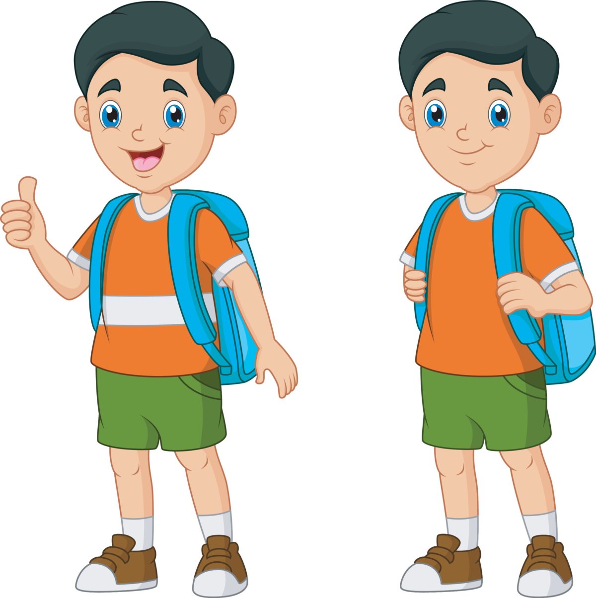 Мальчик с рюкзаком рисунок