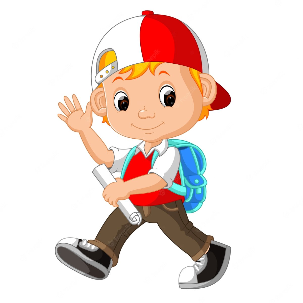 Школьник мультяшный с рюкзаком