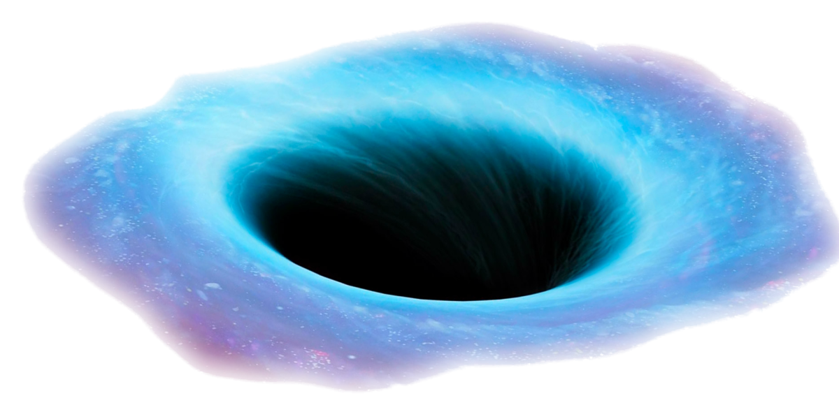 Черная дыра на белом фоне