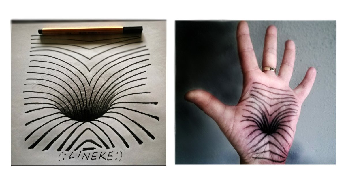 Иллюзия рука на бумаге