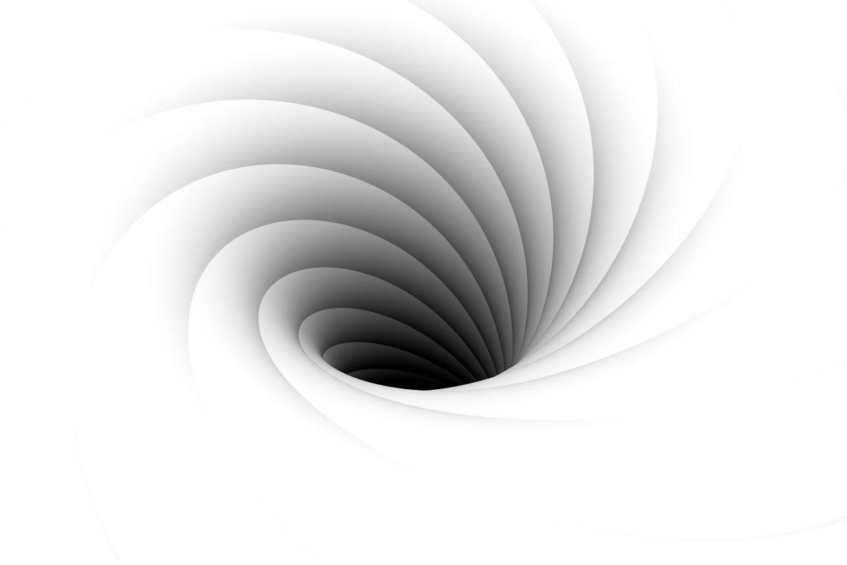 Черная дыра на белом фоне