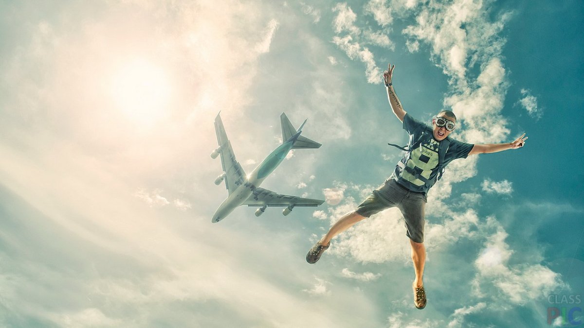 Полет на крыле самолета