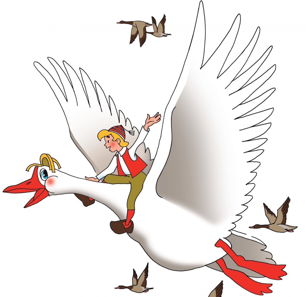 Разукрашки гуси лебеди