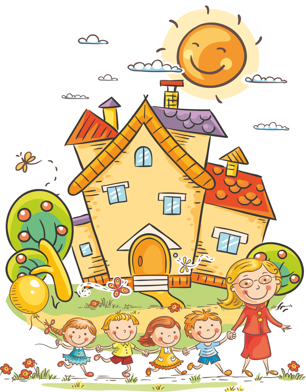 Дети за столом мультяшные