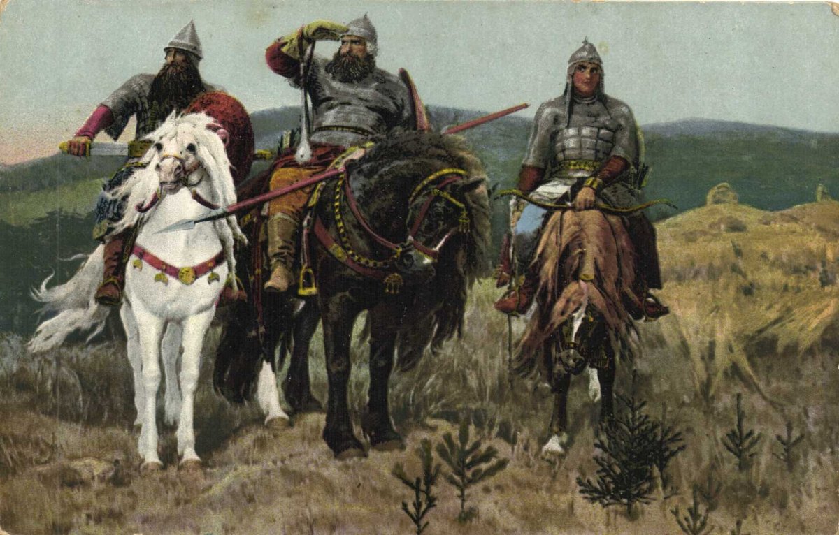 Картина три богатыря Васнецова в Третьяковской галерее