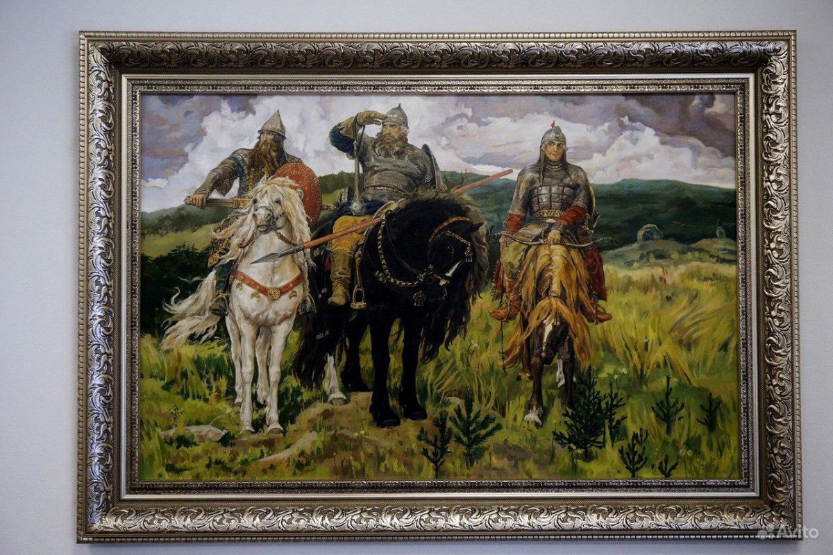 Репродукция Васнецова три богатыря
