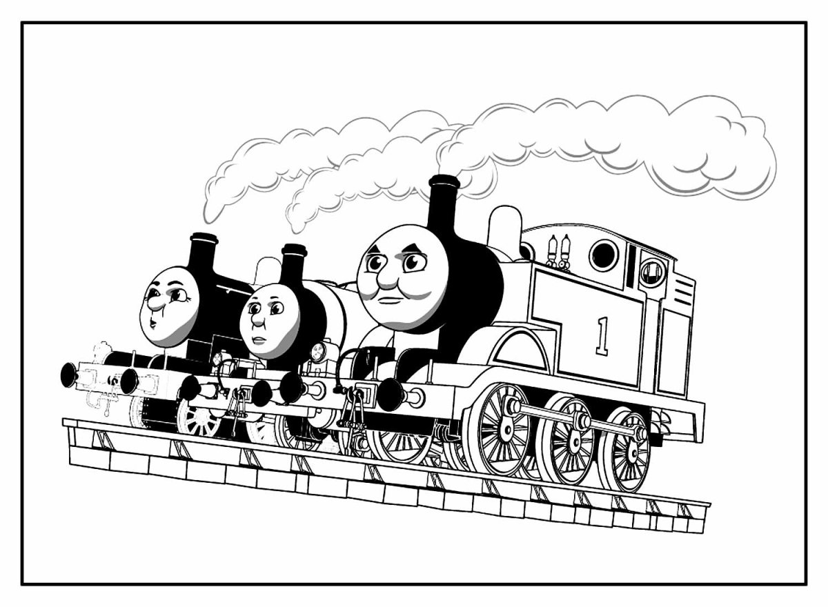 Паровоз с вагонами