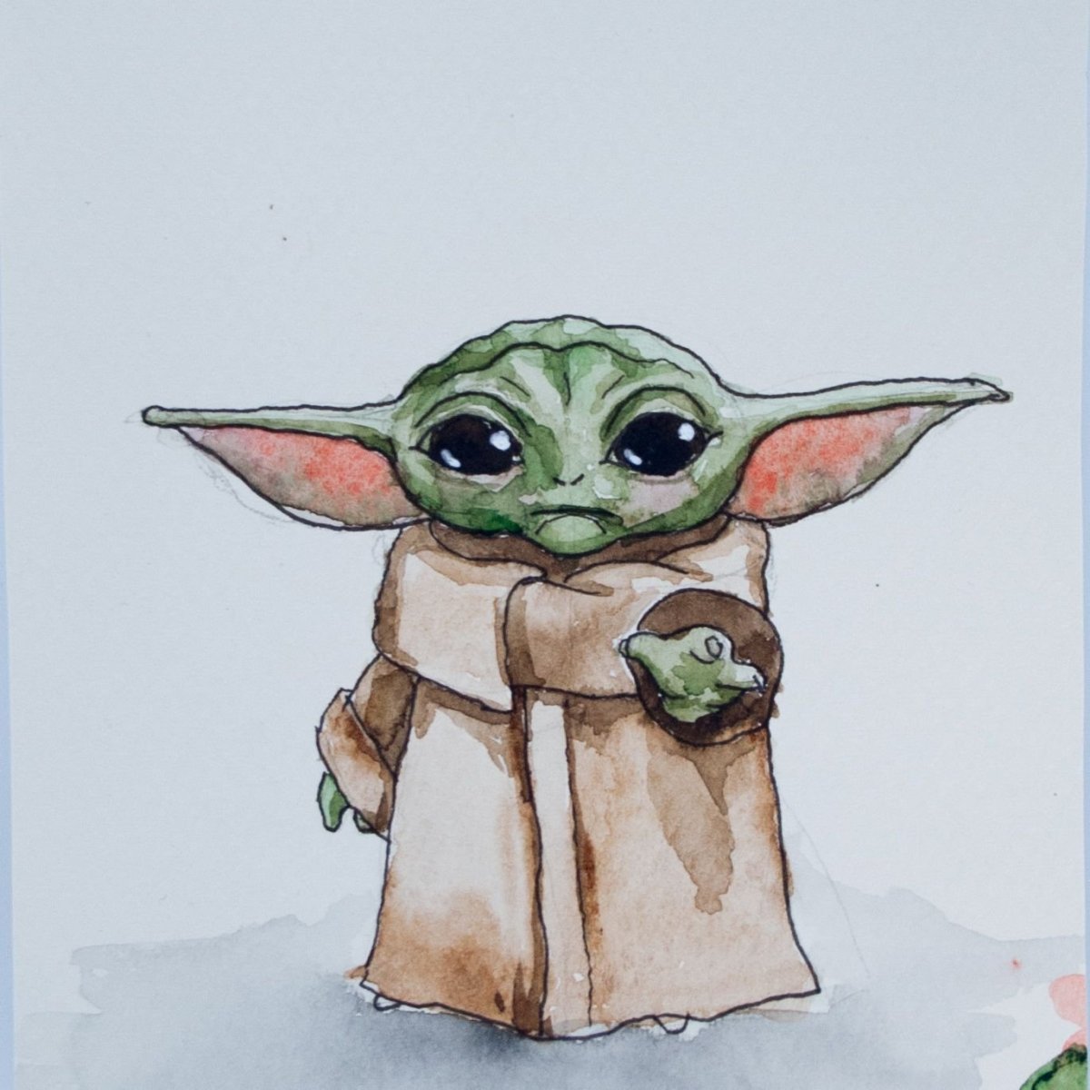 Маленький йода акварелью