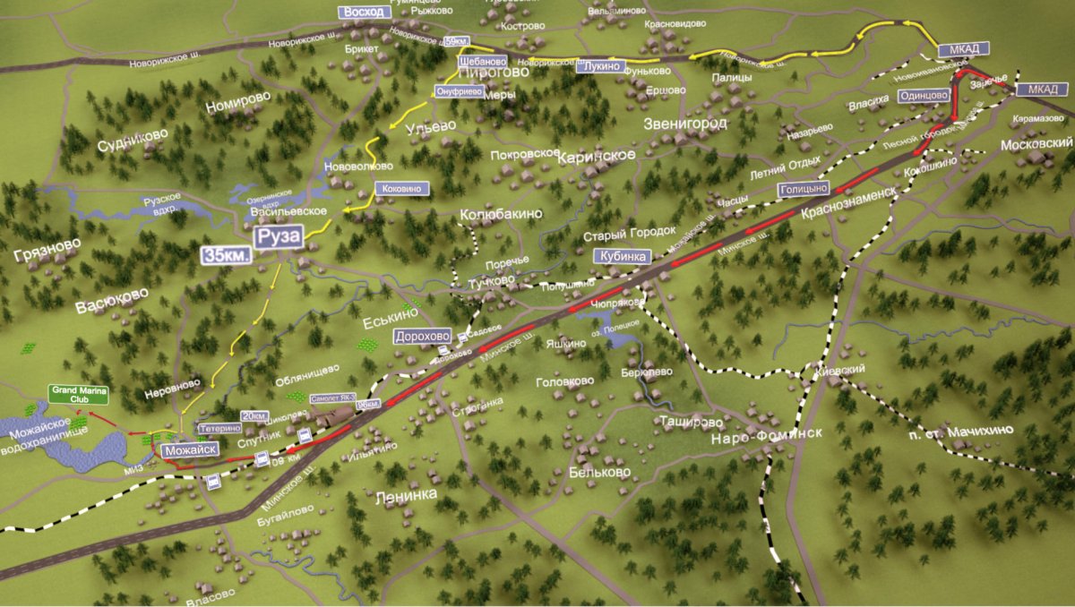 Карта Можайска с достопримечательностями