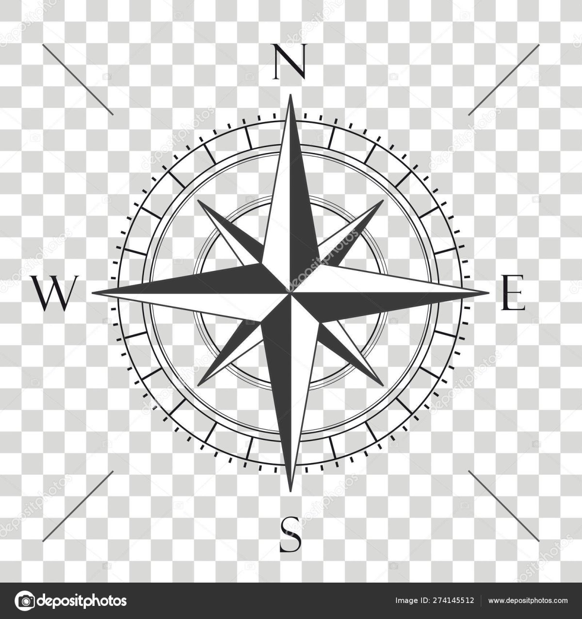 Макет компаса из бумаги