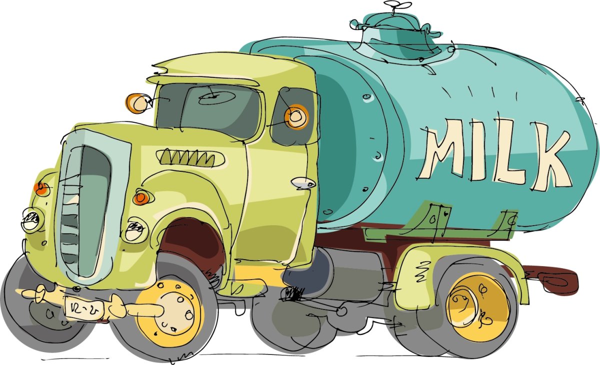 Раскраска машина молоковоз