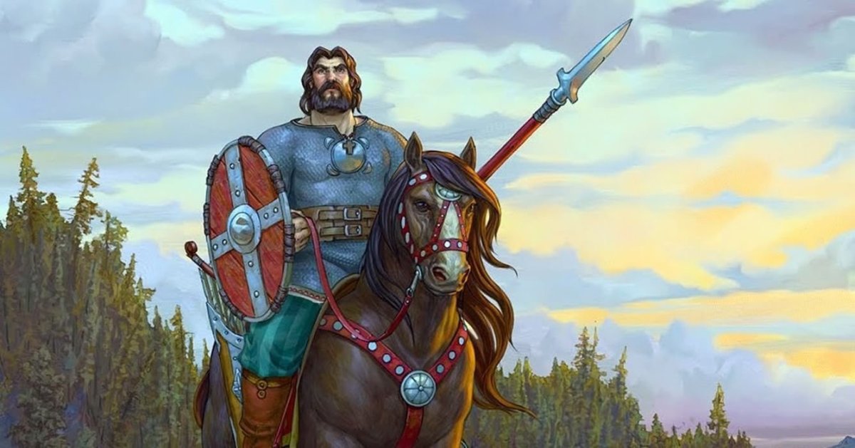 Открытка богатырь