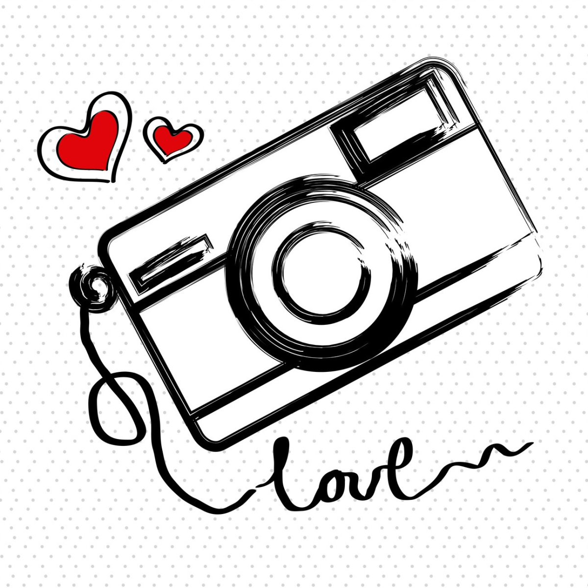 Значок камеры чёрно белый