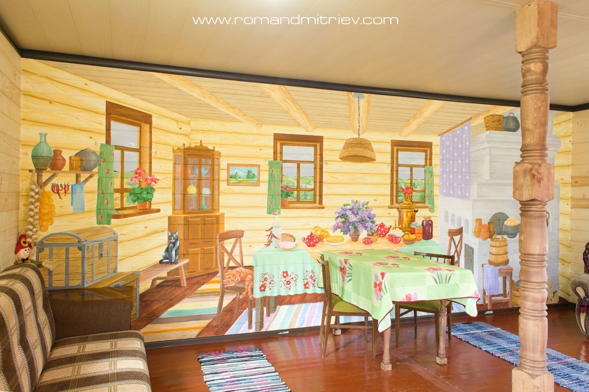 Фон русская изба