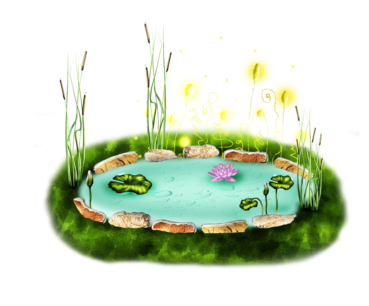 Пруд с лотосом вектор
