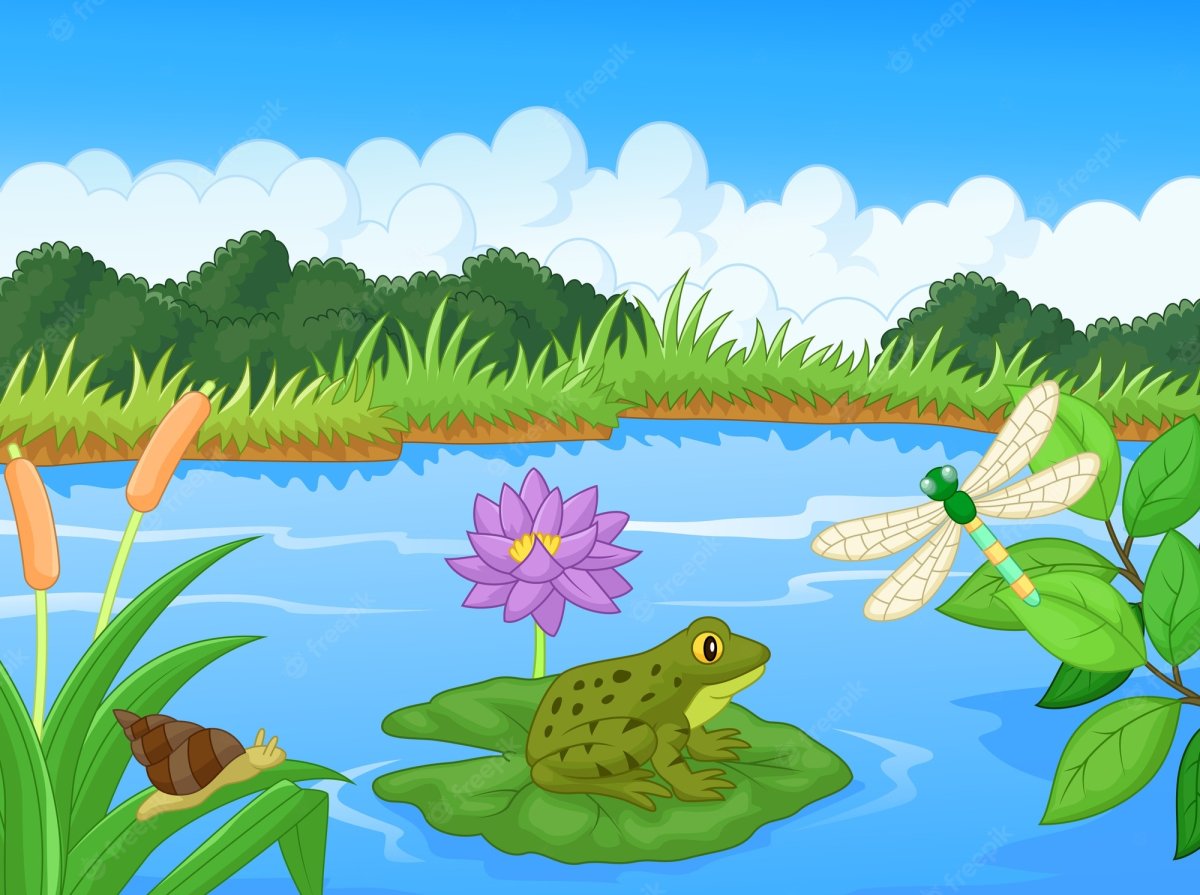 Пруд мультяшный