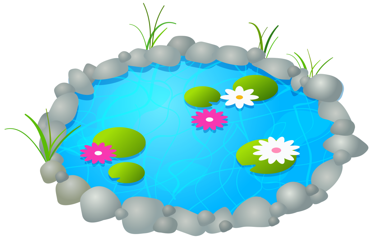 Парк пруд мультяшный