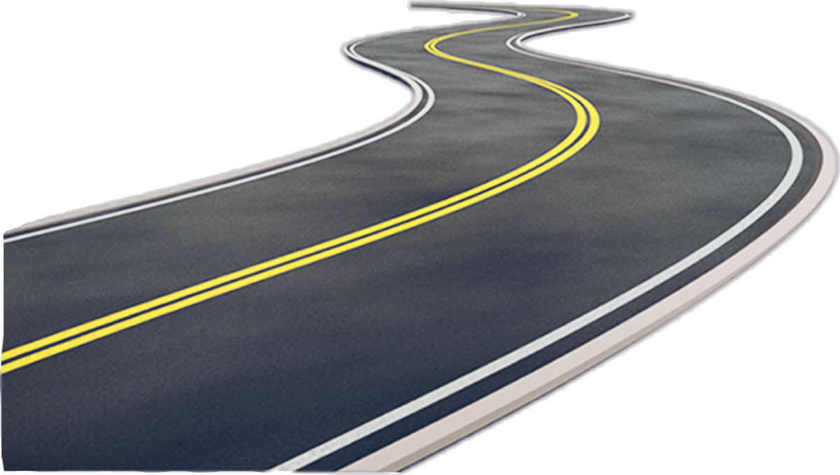 Мультяшный пейзаж с дорогой