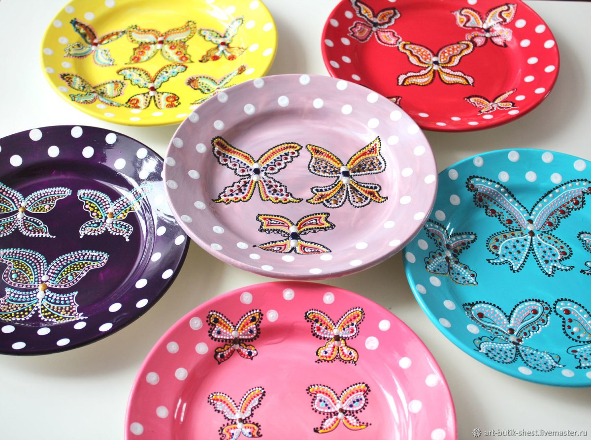 Детские расписные тарелки