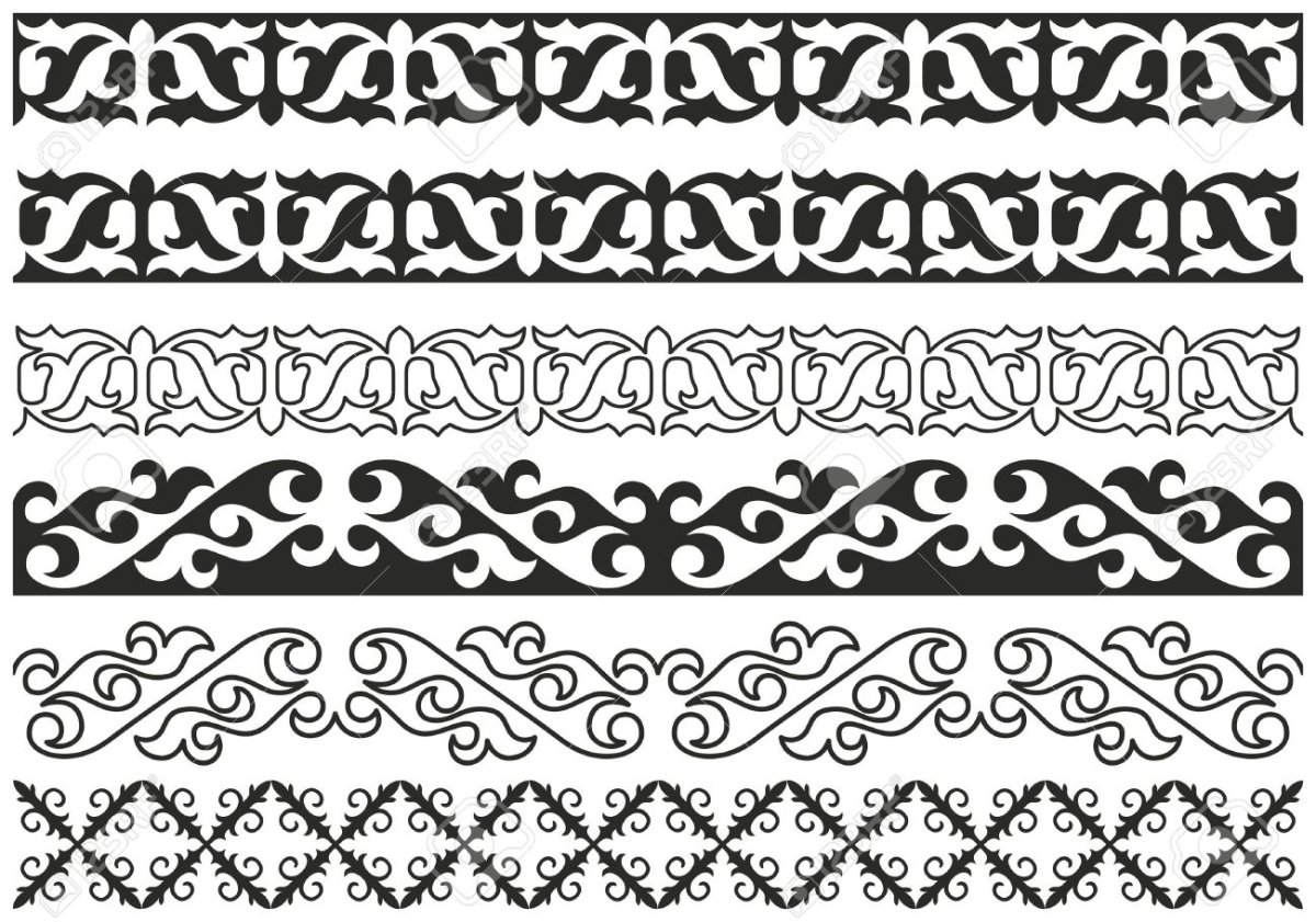 Кыргызский орнамент шырдак вектор