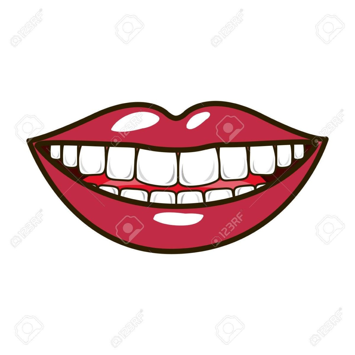 Стикер зубы улыбка