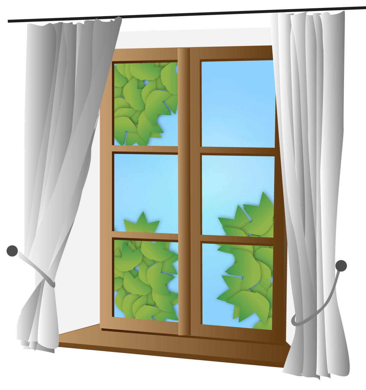 Окно с подоконником рисунок