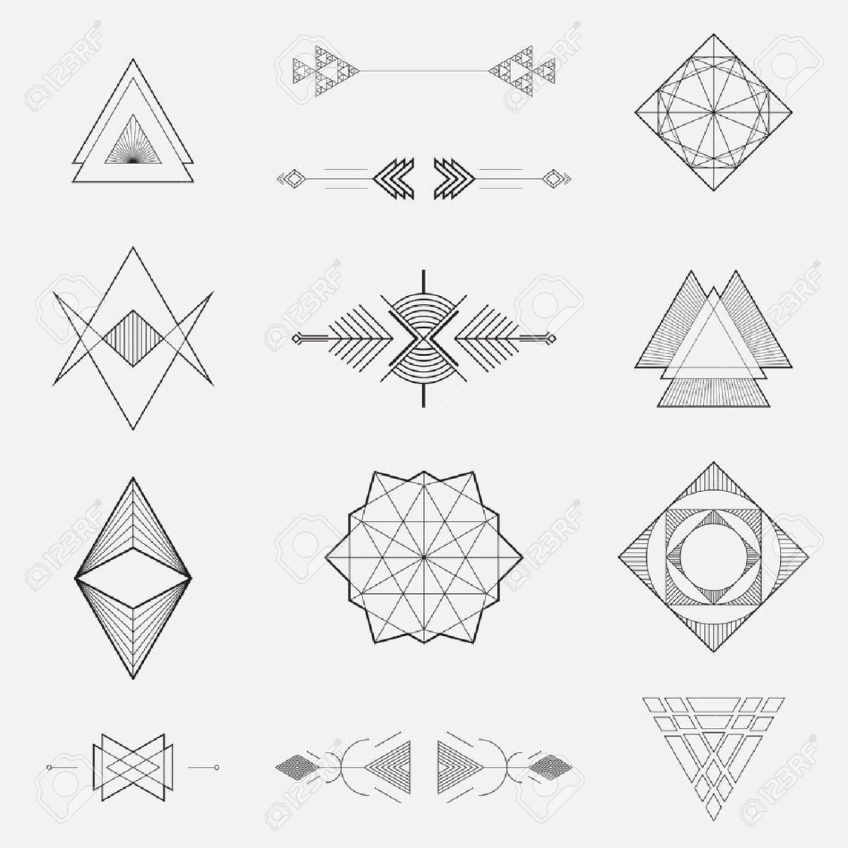 Тату в форме ромба