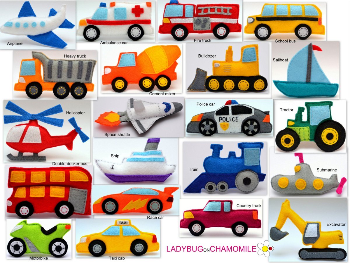 Фетровые игрушки транспорт