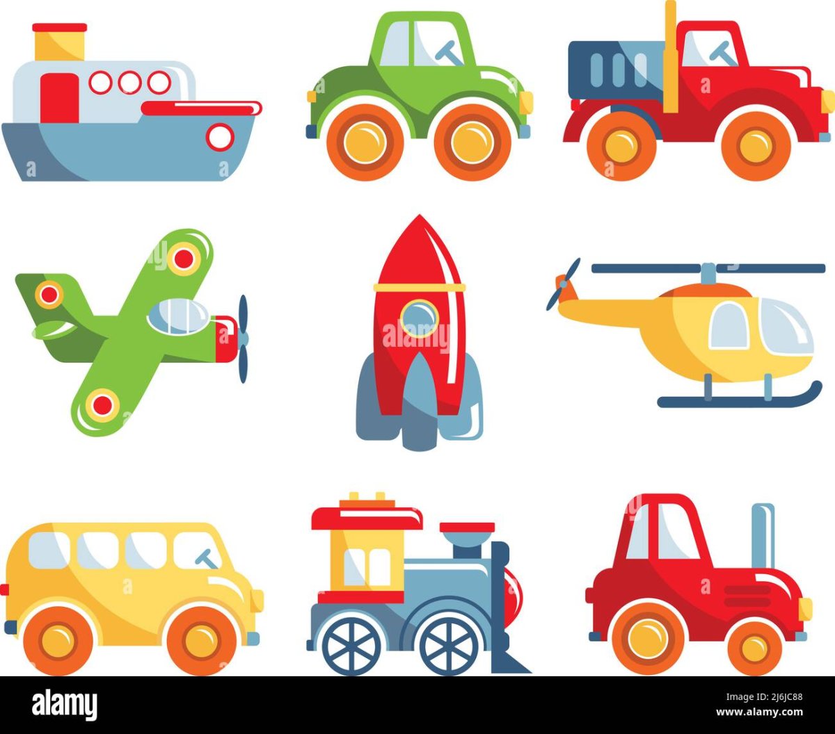 Транспорт игрушки для детей вектор