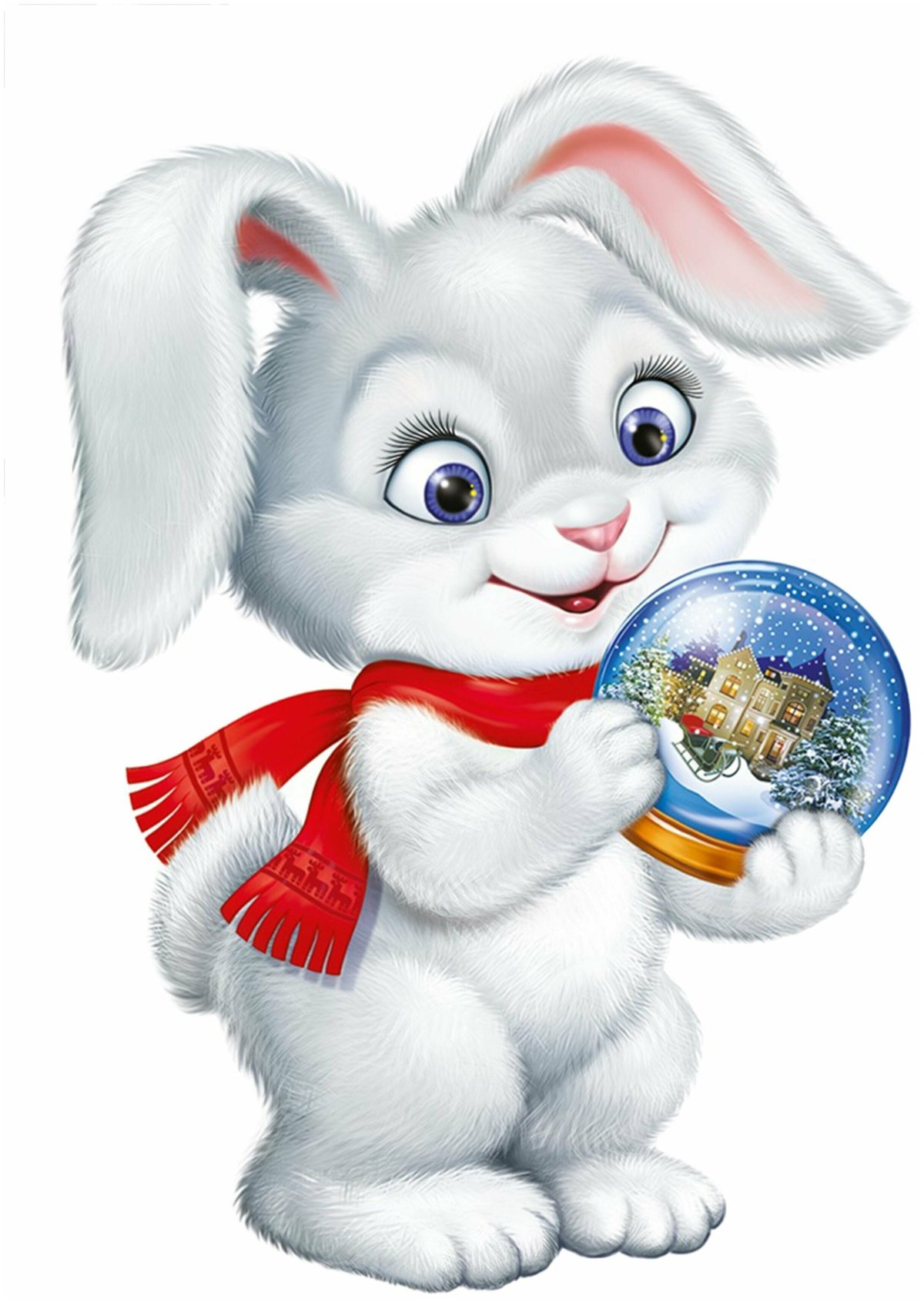 Новогодний зайчик рисунок