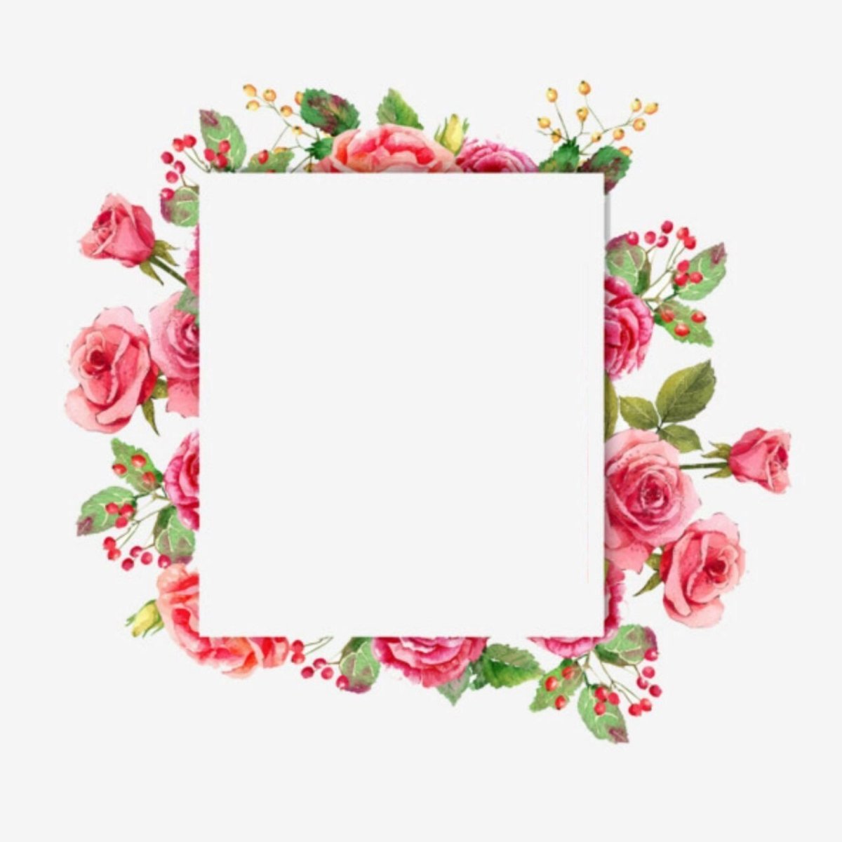 Квадратная рамка из цветов