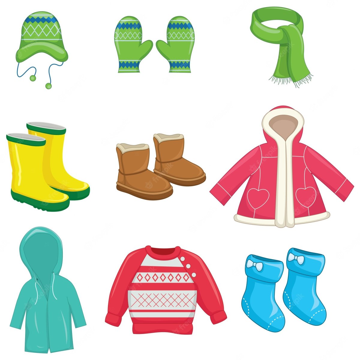 Клипарт одежда для осени для дошкольников высокого качества