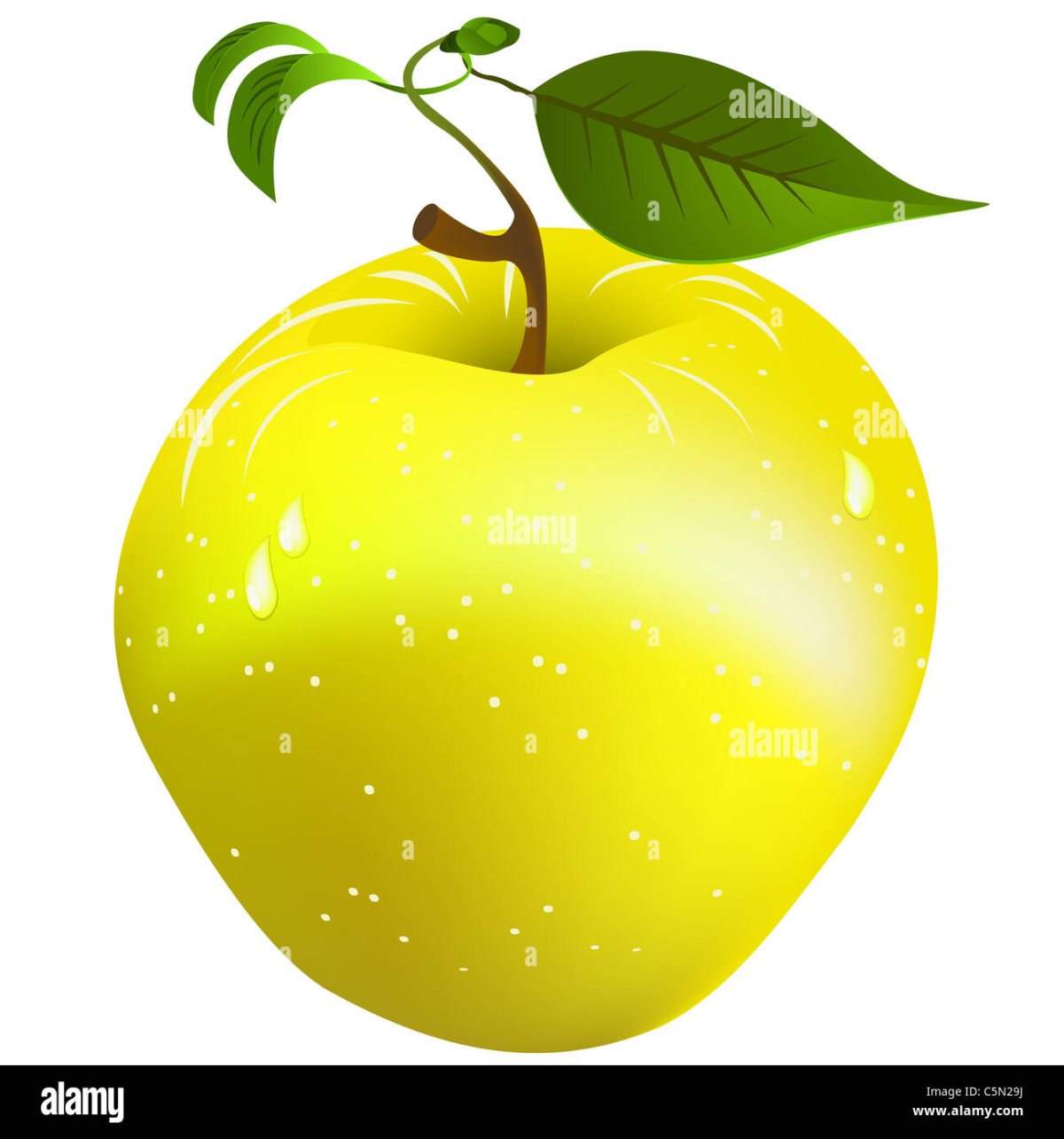 Яблоко желтое нарисованное