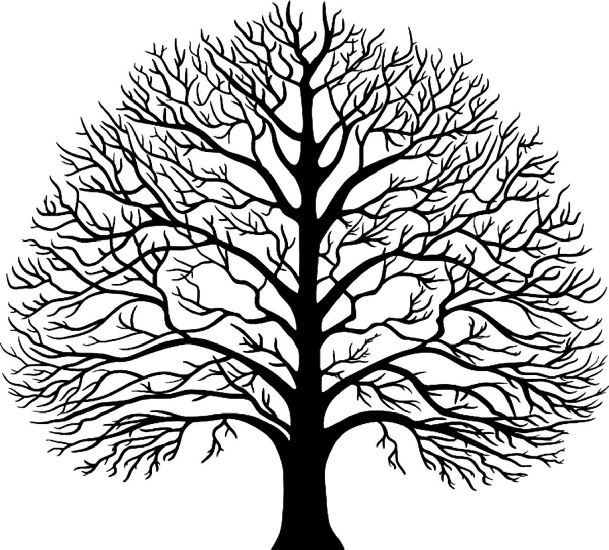 Силуэт деревьев серый