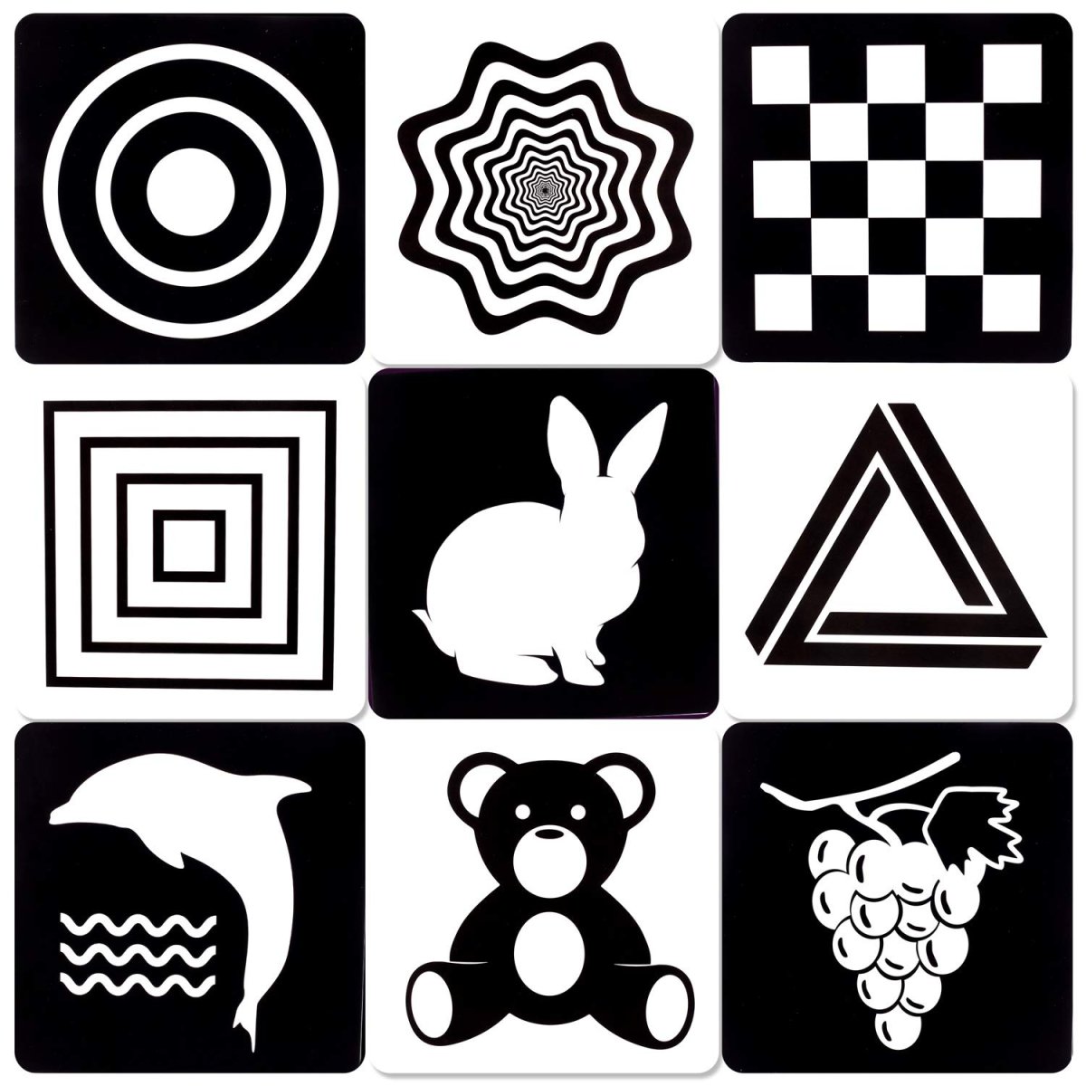 Монтессори для новорожденных чёрно белое