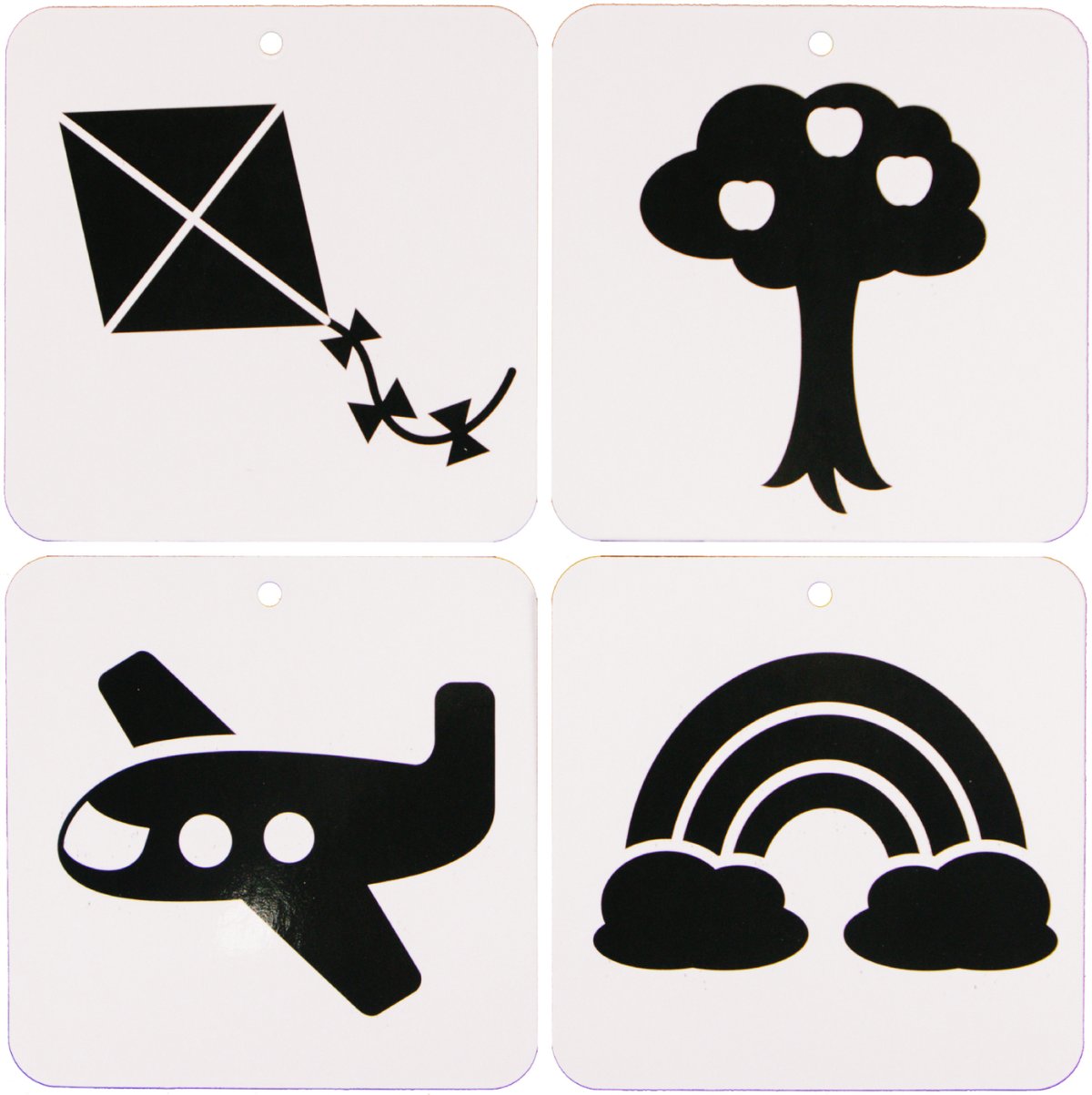 Черно белые карточки для новорожденных Монтессори