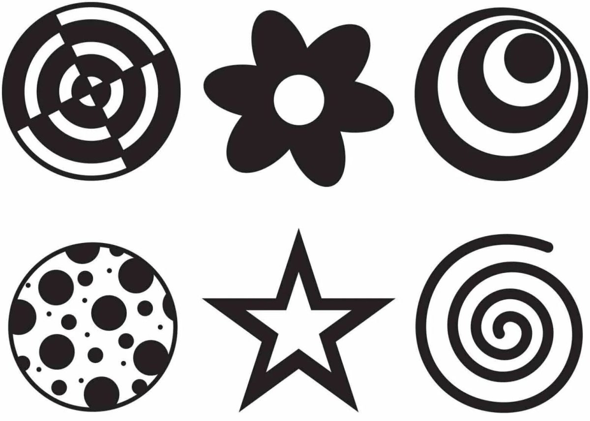 Белые картинки на черном фоне для новорожденных