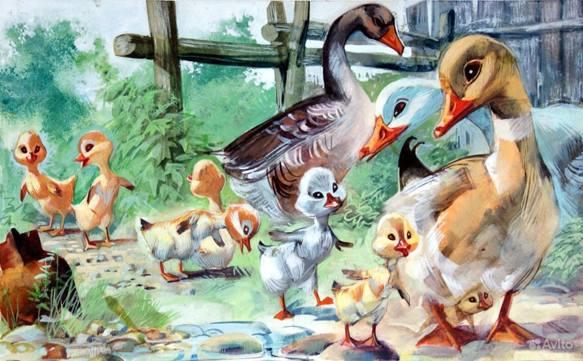 Иллюстрация к сказке гуси лебеди