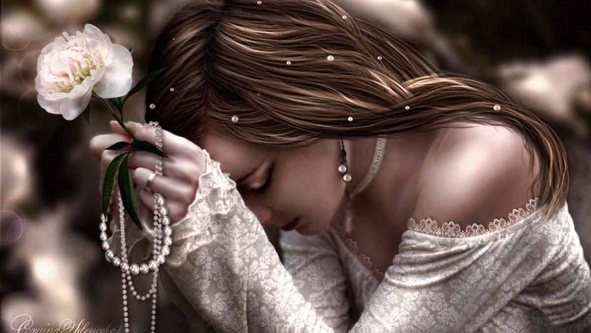 Красивая грустная девушка