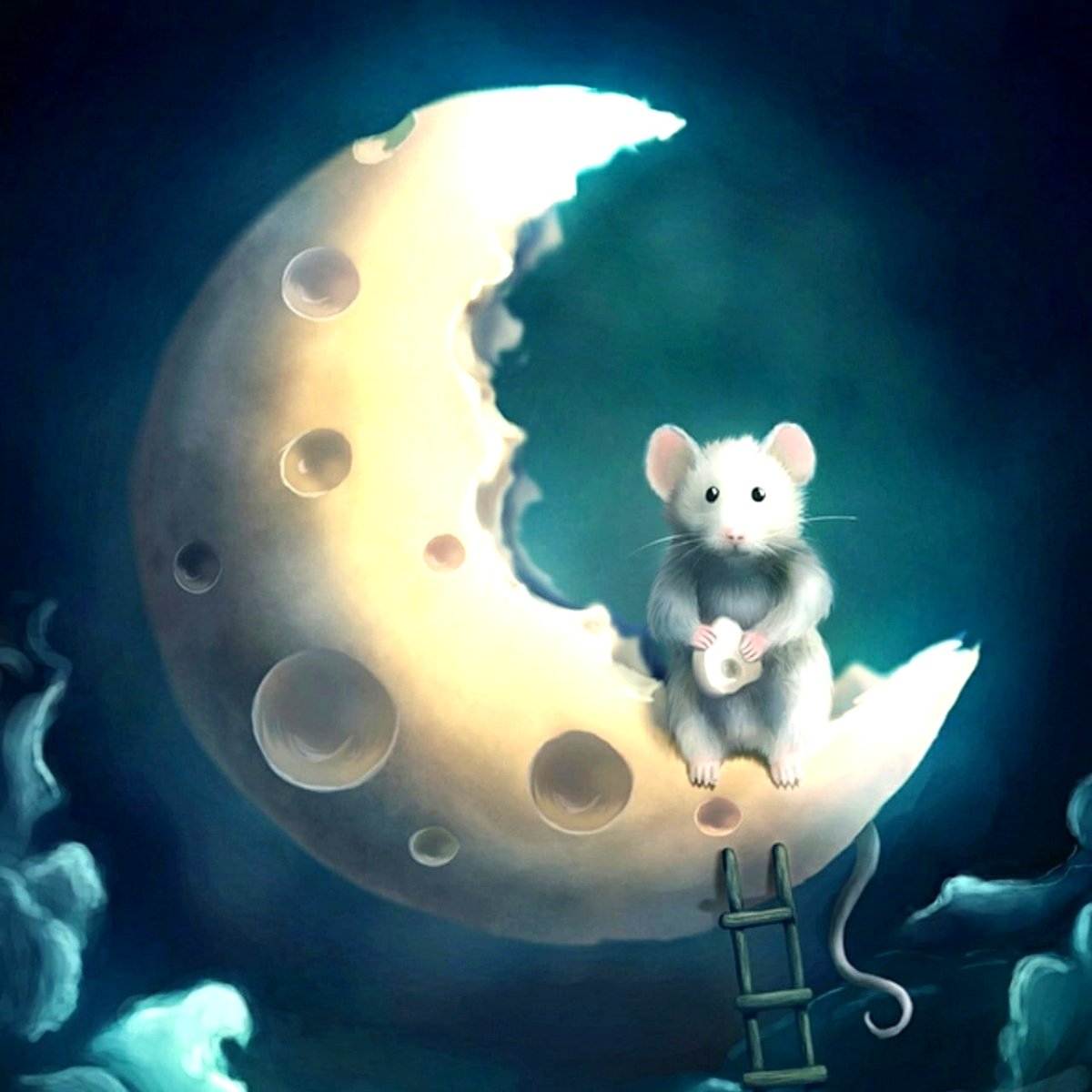 Красивое спокойной ночи с мышкой