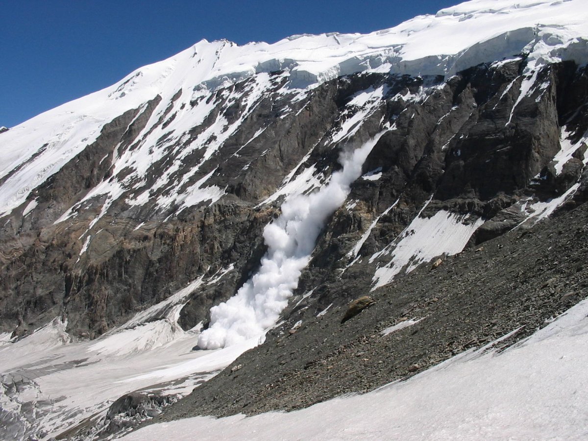 Лавина в горах Северной Осетии