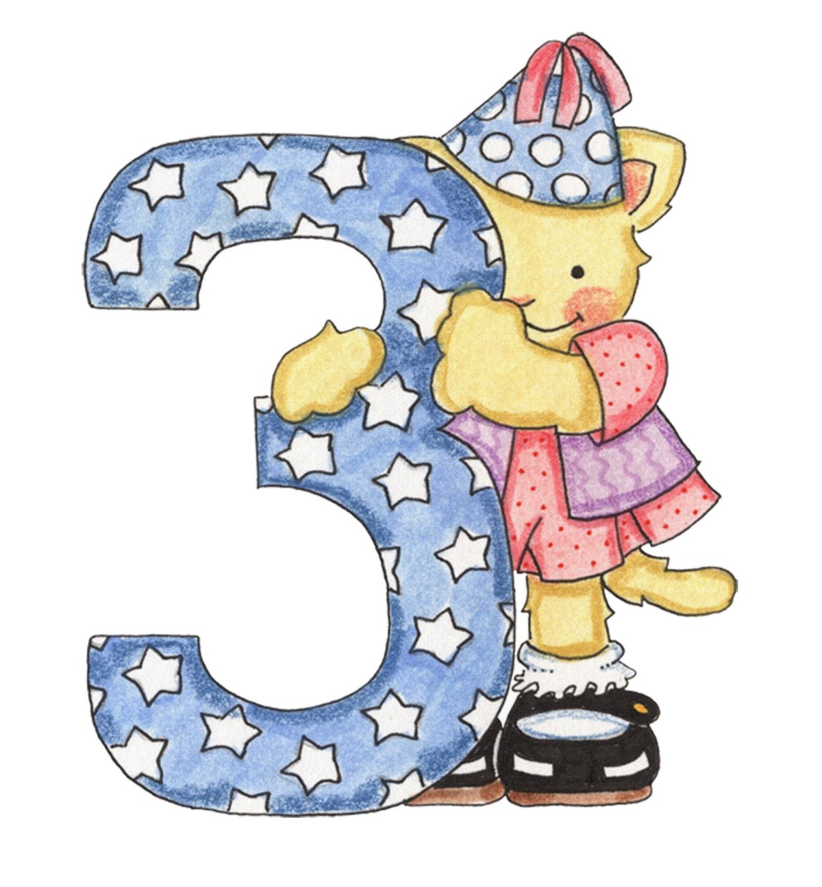 Цифра 3 открытка