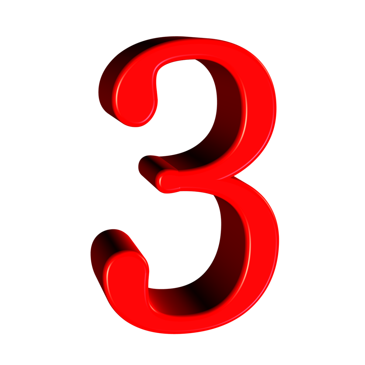 Цифра 3 цветная