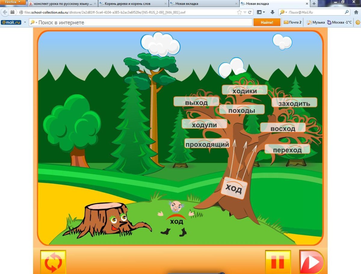 Дерево с однокоренными словами