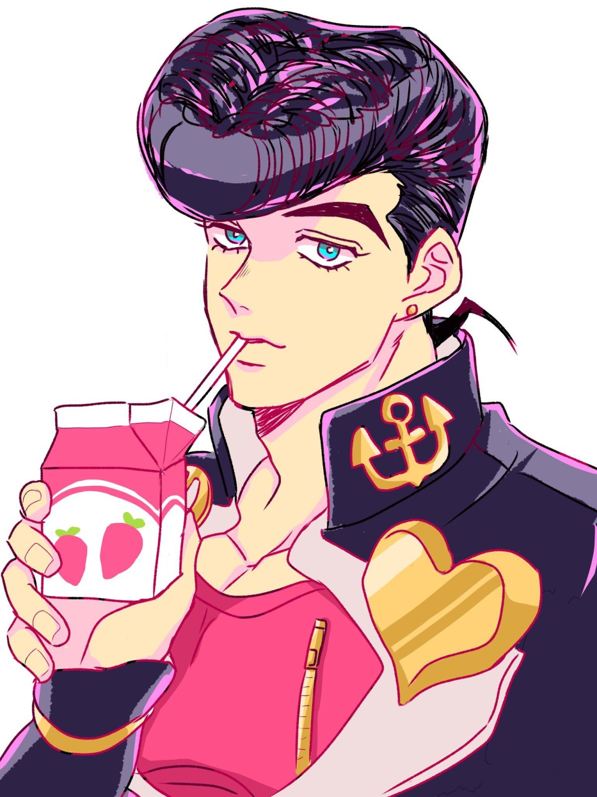 Джоске Хигашиката распущенные волосы